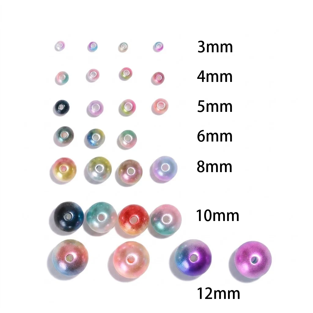 3-12mm Gemischte Farben ABS Kunststoff Imitationsperlen Glatte Runde Abstandhalterperlen für DIY Handwerk Schmuckherstellung Komponenten – Detail 2