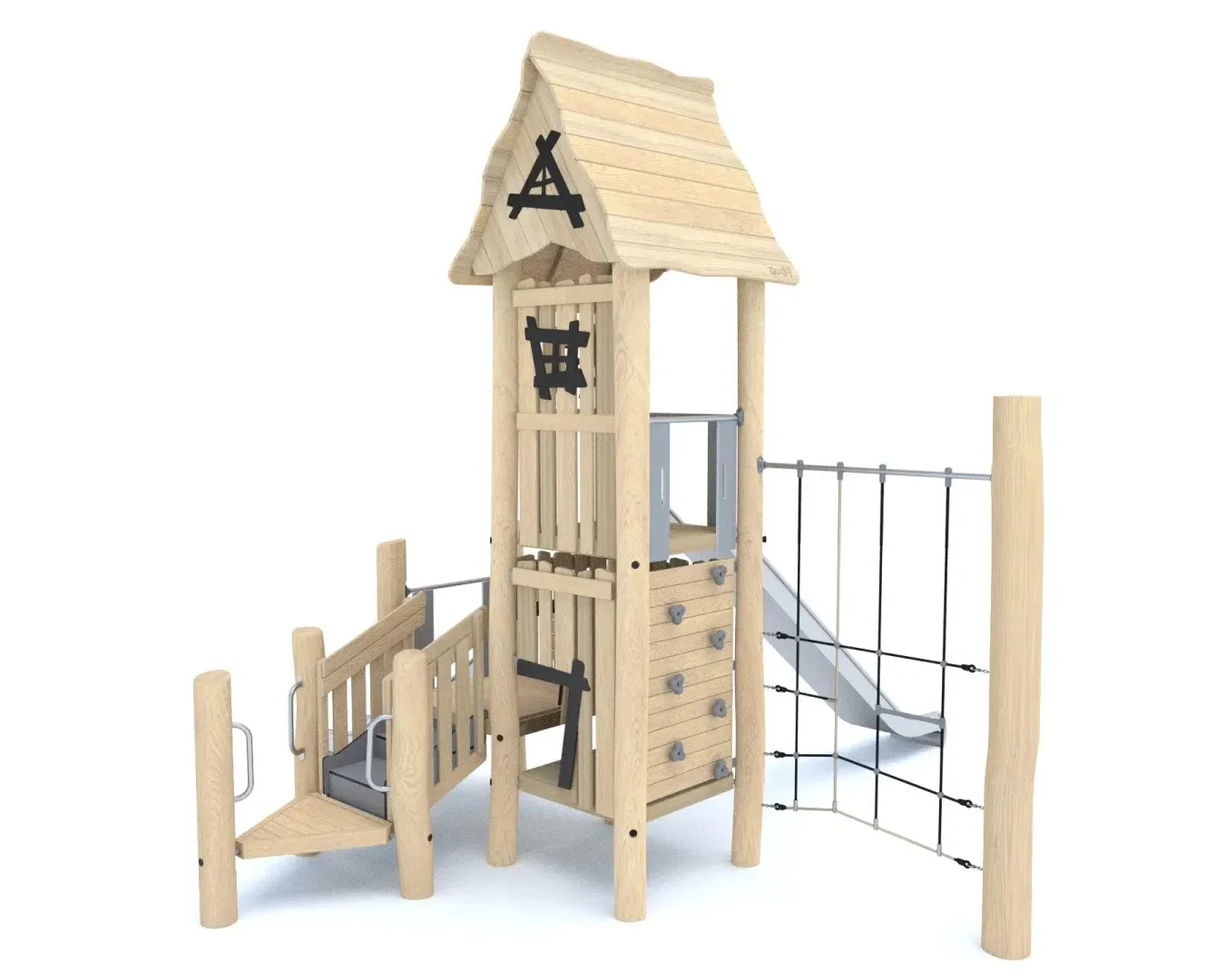 EO-Outdoor Children Playground Equipment Set Wooden Steel Montessori School Indoor Slide Swing Game Playhouse Kids Play&