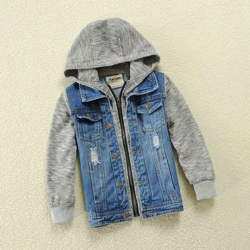 2024 Spring Boys Coat Denim Jackets for Girls Baby Coat Boy Hooded Jacket Baby Denim Jacket Children\'s Clothing Kids Jacket Tops