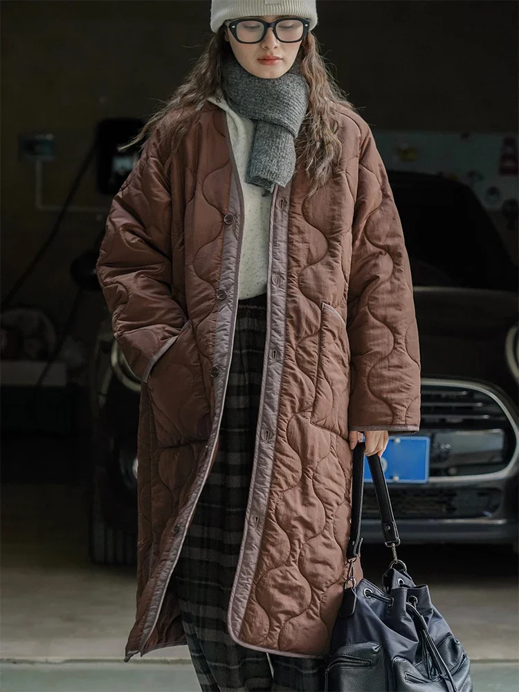 Casual Autumn Winter Jacket Long Quilted Coats Women 2024 New Simple Solid Ultralight Warm Parka Overcoat abrigos mujer invierno