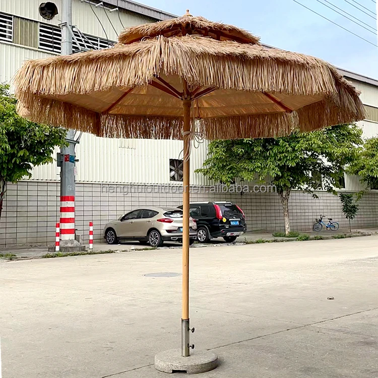 Outdoor Patio Straw Umbrella Beach Thatch Tiki Hawaii Sun Shade Parasol for Swimming Pool