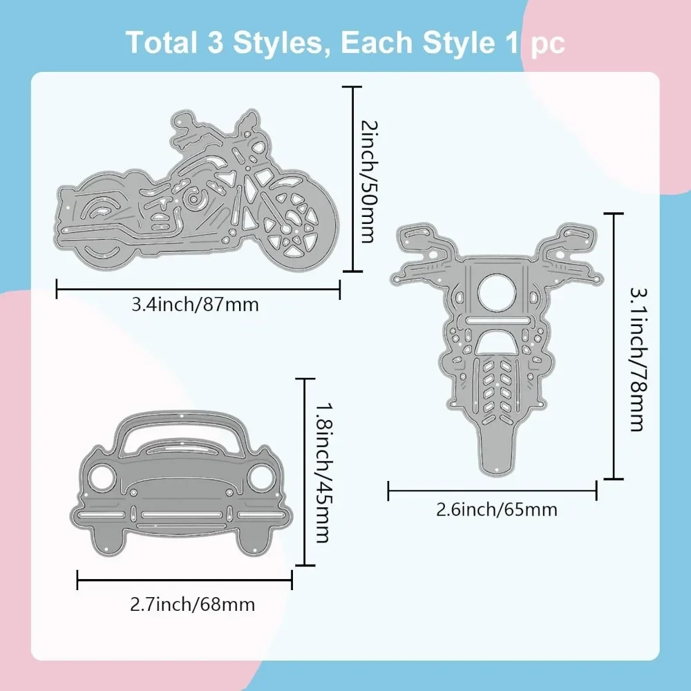 1 مجموعة دراجة نارية المعادن يموت تخفيضات دراجة نارية قطع يموت الإستنسل المعدنية لصنع بطاقة النقش أداة الاستنسل سكرابوكينغ