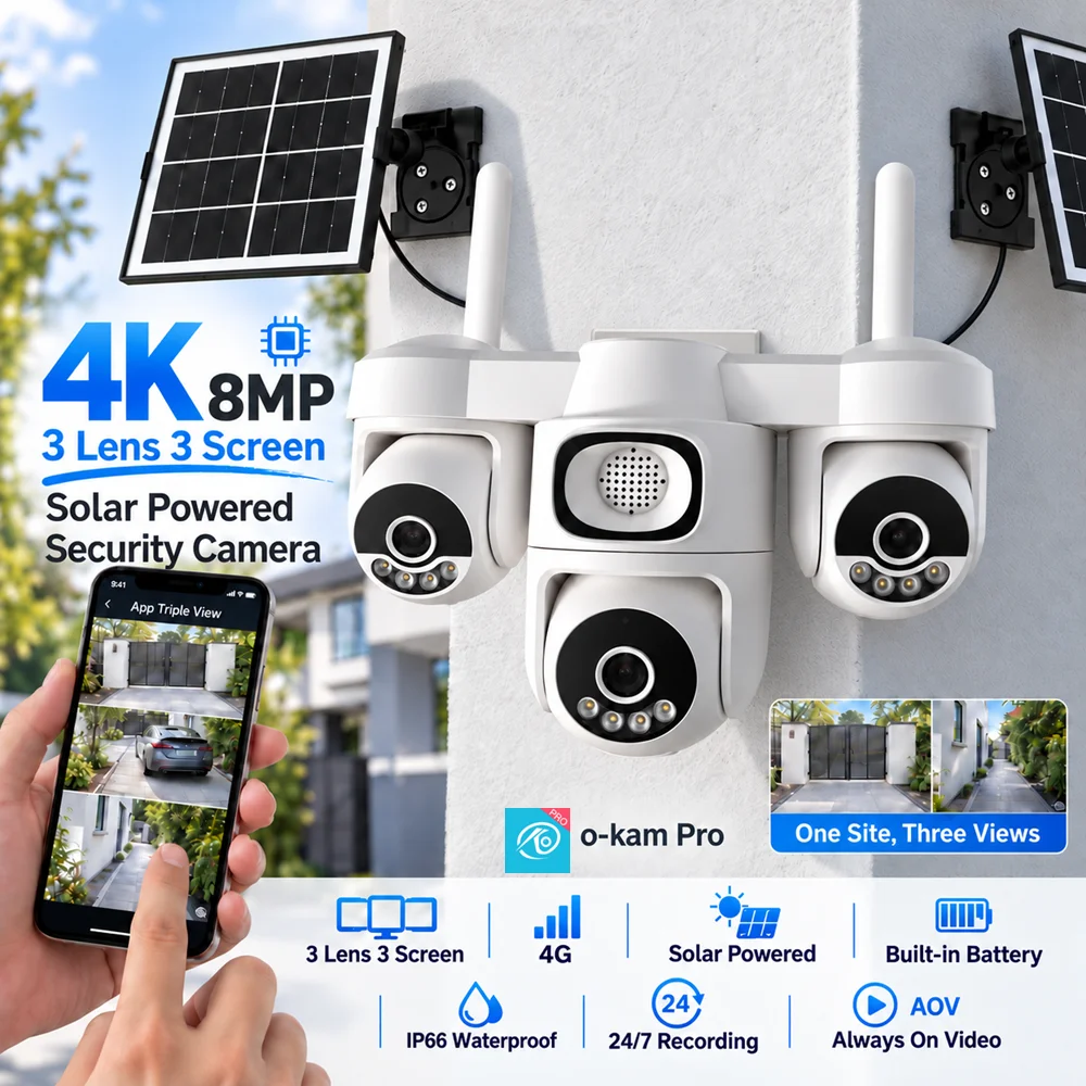 `20MP 4G LTE Solar Security Camera Outdoor PTZ 360° Pan Tilt 12X Optical Zoom CCTV Surveillance 14400mAh Battery 16W`