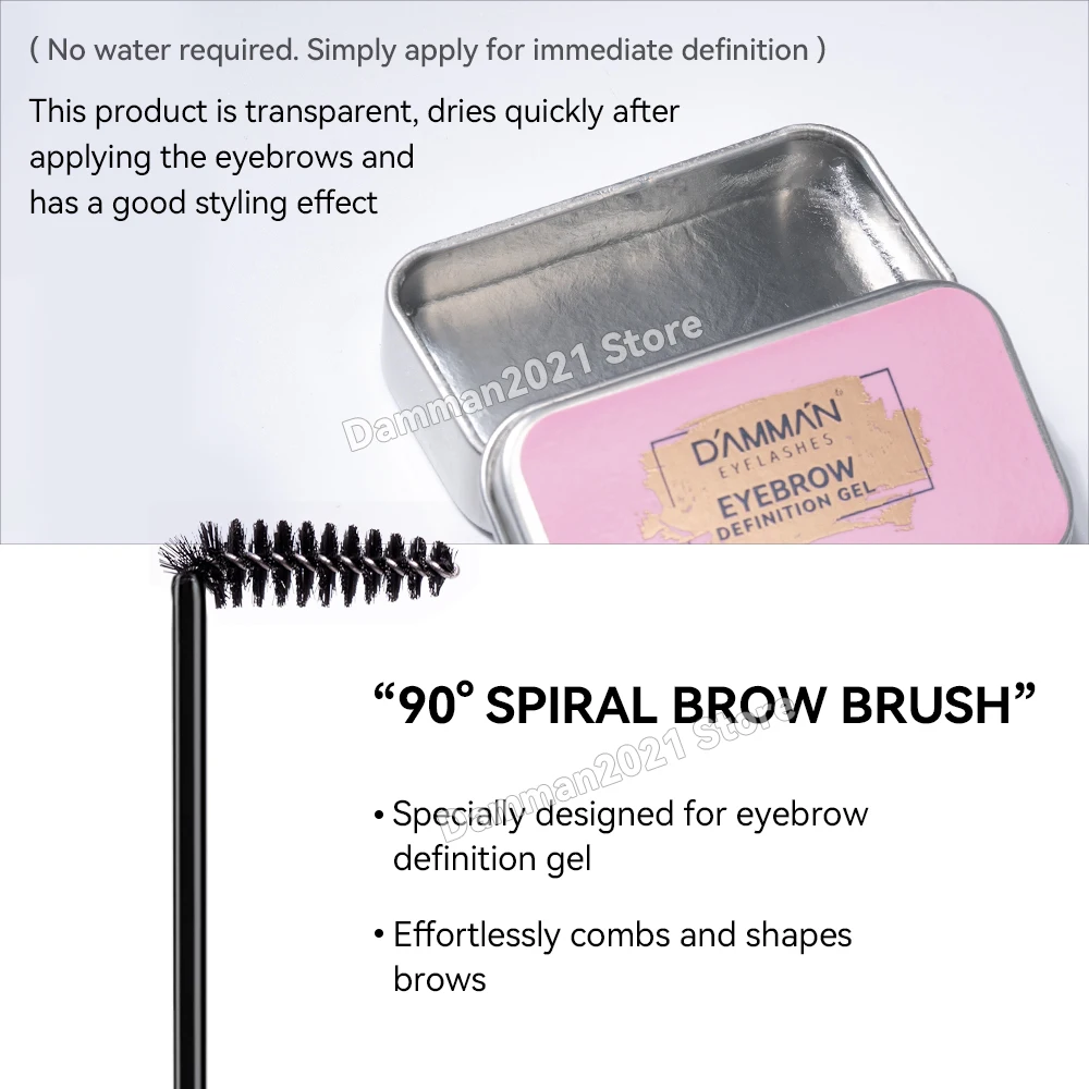 Damman 1 pz Gel per lo styling delle sopracciglia tridimensionale Gel per fissare le sopracciglia trasparente Gel per fissare le sopracciglia a lunga durata impermeabile