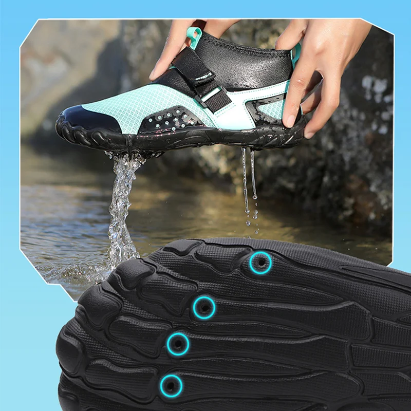 Unisex Swimming Water Shoes High Top Barefoot Beach Aqua Shoes Outdoor Sport Hiking Wading Sneakers Fitness Diving Surf Sandals