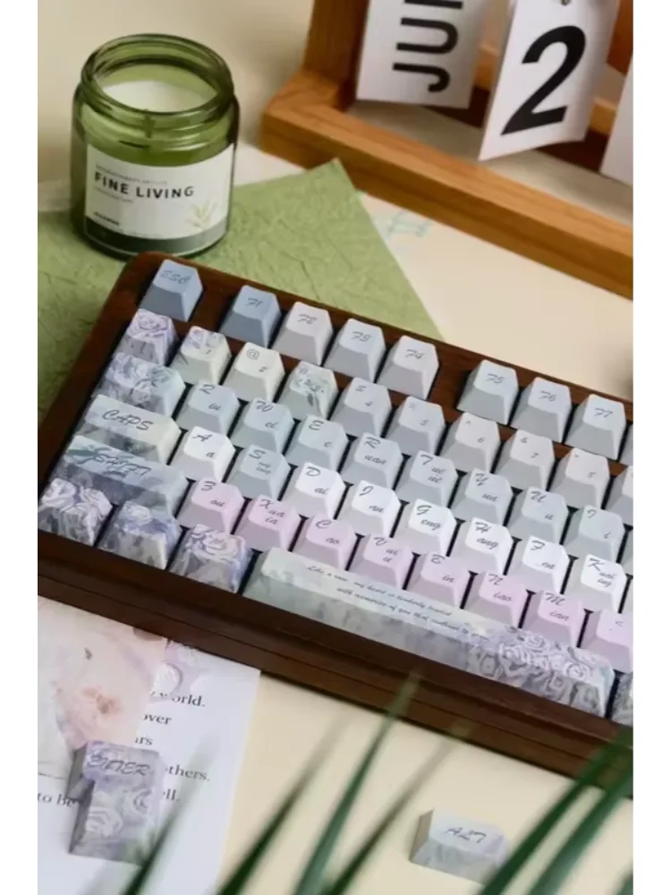 Twilight Rose Themed Keycaps Original Height