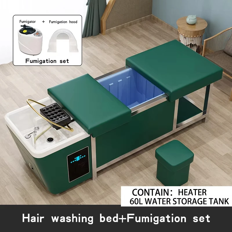 Cabeça do tanque de armazenamento de água 60L Spa Shampoo Cama Móveis de salão de beleza sem tubo de água Cama de massagem para salão de beleza