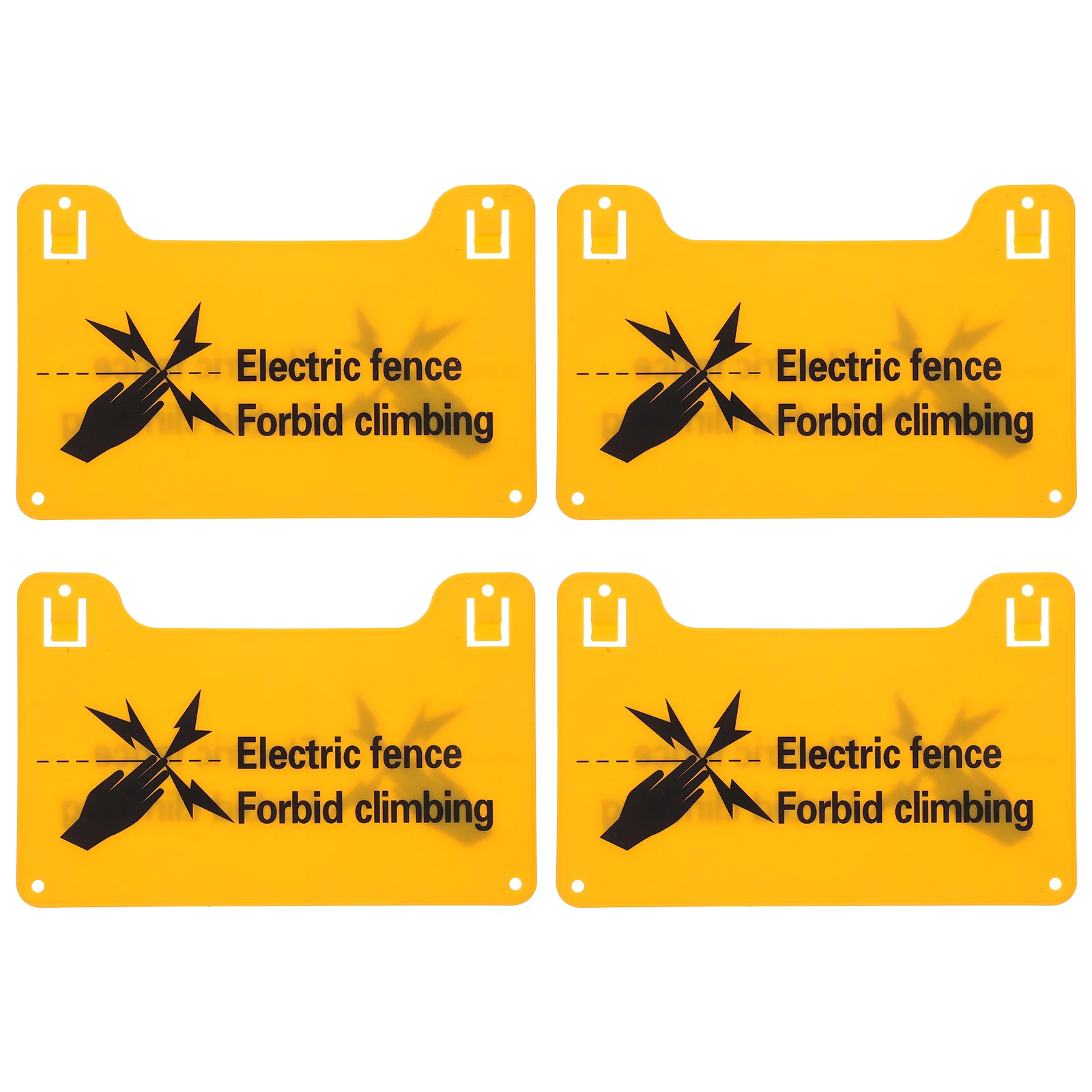 

4pcs Electric Fence Warning Signs Plastic Electric Fence Safe Signs Caution Warning Sign High Voltage Danger Notice for Farm Hom