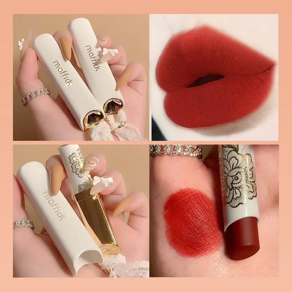 Pigmentiertes samtmattes Lippenstift-Set, wasserfest, leicht zu färbender Lipgloss für Mädchen, Damen, Party, Hochzeit, Make-up