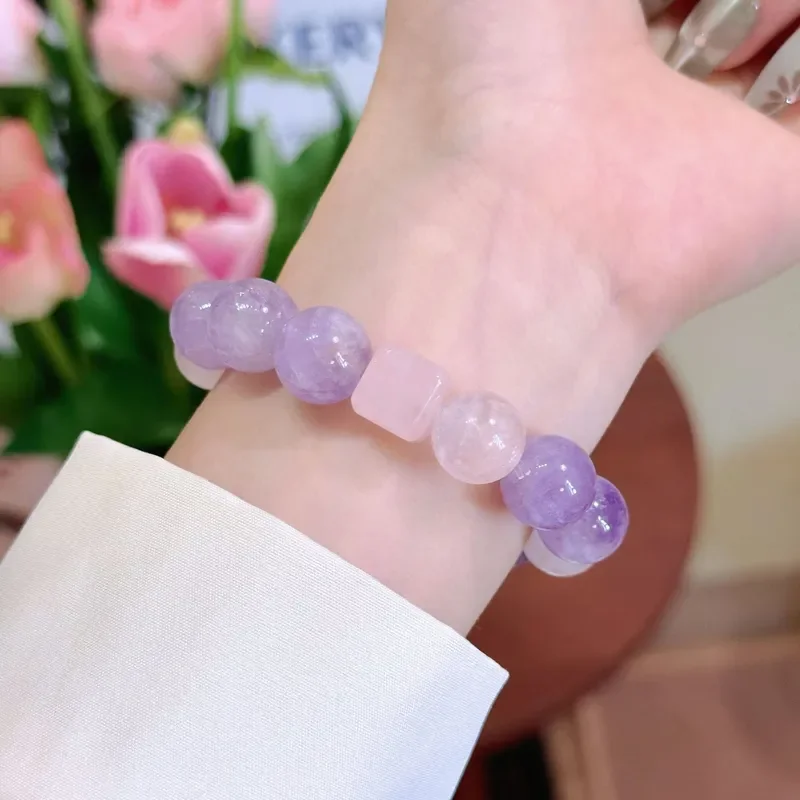Natural amethyst lavender purple bead bracelet single circle nine purple off fire transfer ashore versatile summer gift