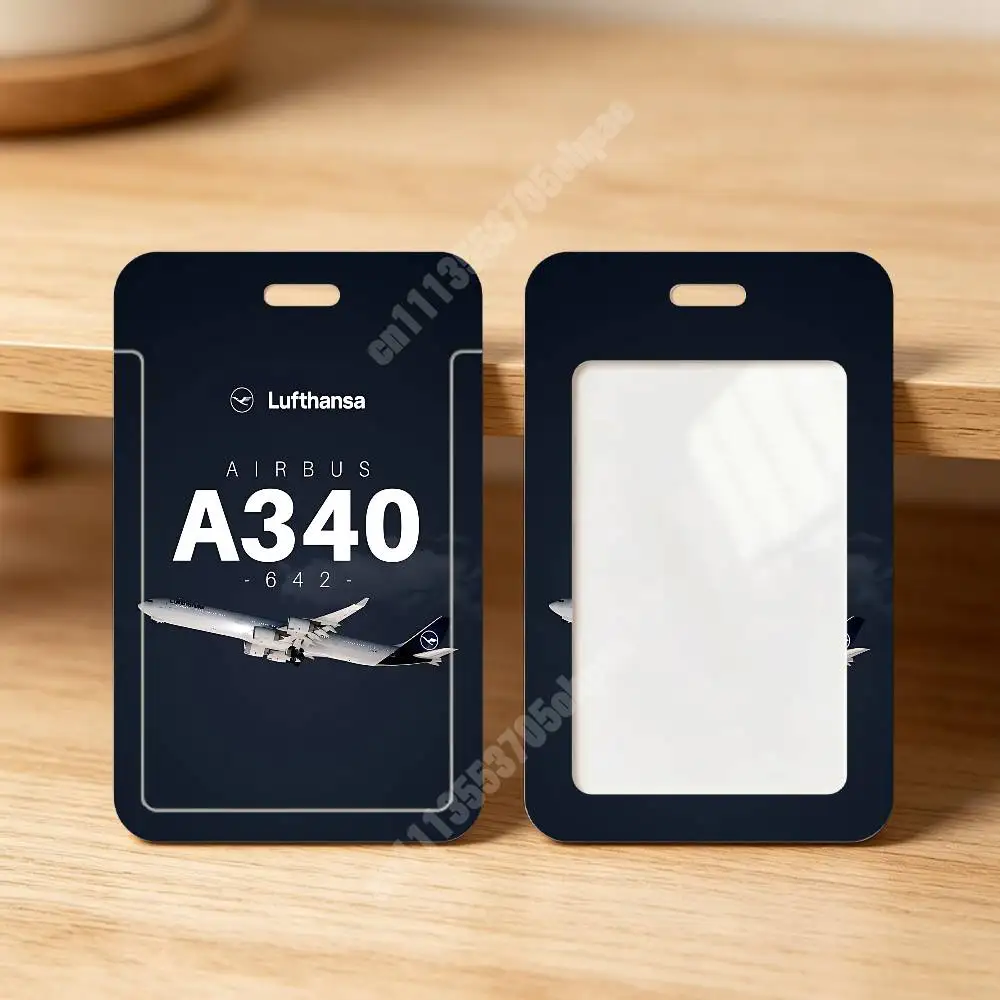 A-Airbus A340 A350 A380 Aircraft Plastic Card Holder Worker ID Card Clear Transparent Employee Visitor Pass image 2