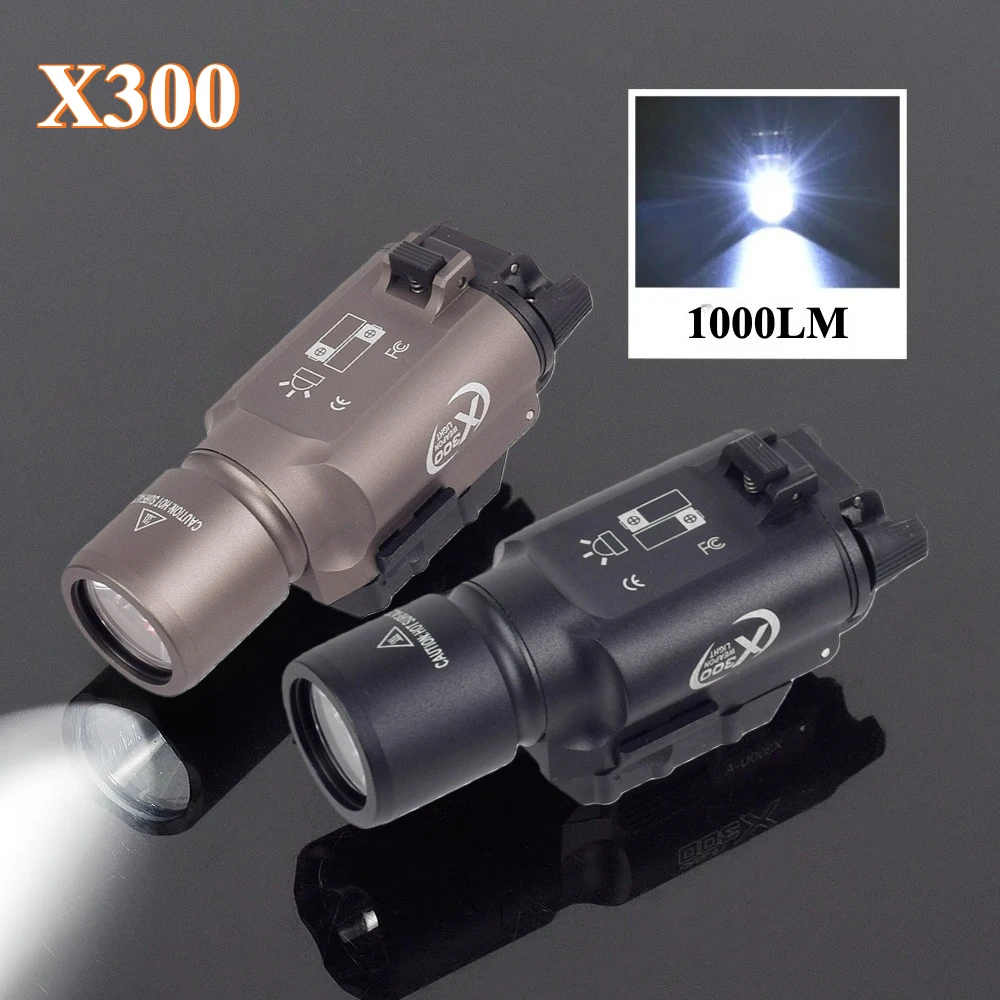 Tactical X300 X300U Ultra Pistol Scout Gun Light Rifle Airsoft Hunting Weapon LED Flashlight for Outdoor Hunting Fit 20mm Rail