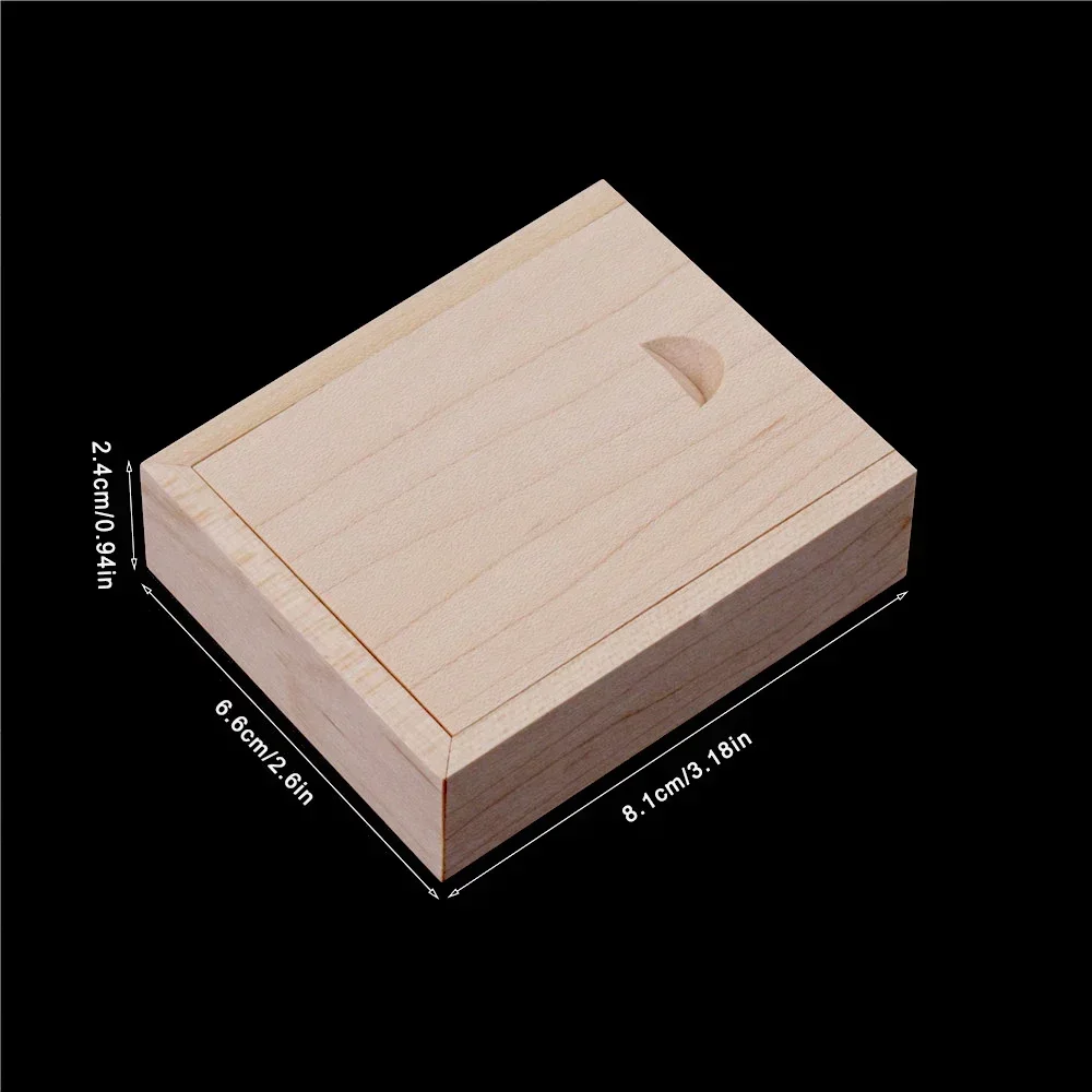 1PCS Natural Walnut Maple Wooden Unfinished Blank Storage Box With Slide Top for Necklace Ring Jewels USB Case Home Decoration