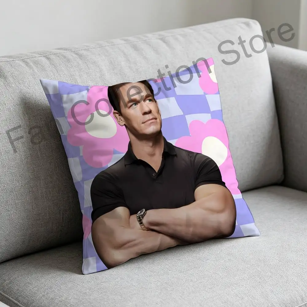 J-John Cena Wrestling Star Actor Pillow Gift Home Office Decoration Bedroom Sofa Car Cushion Cover case
