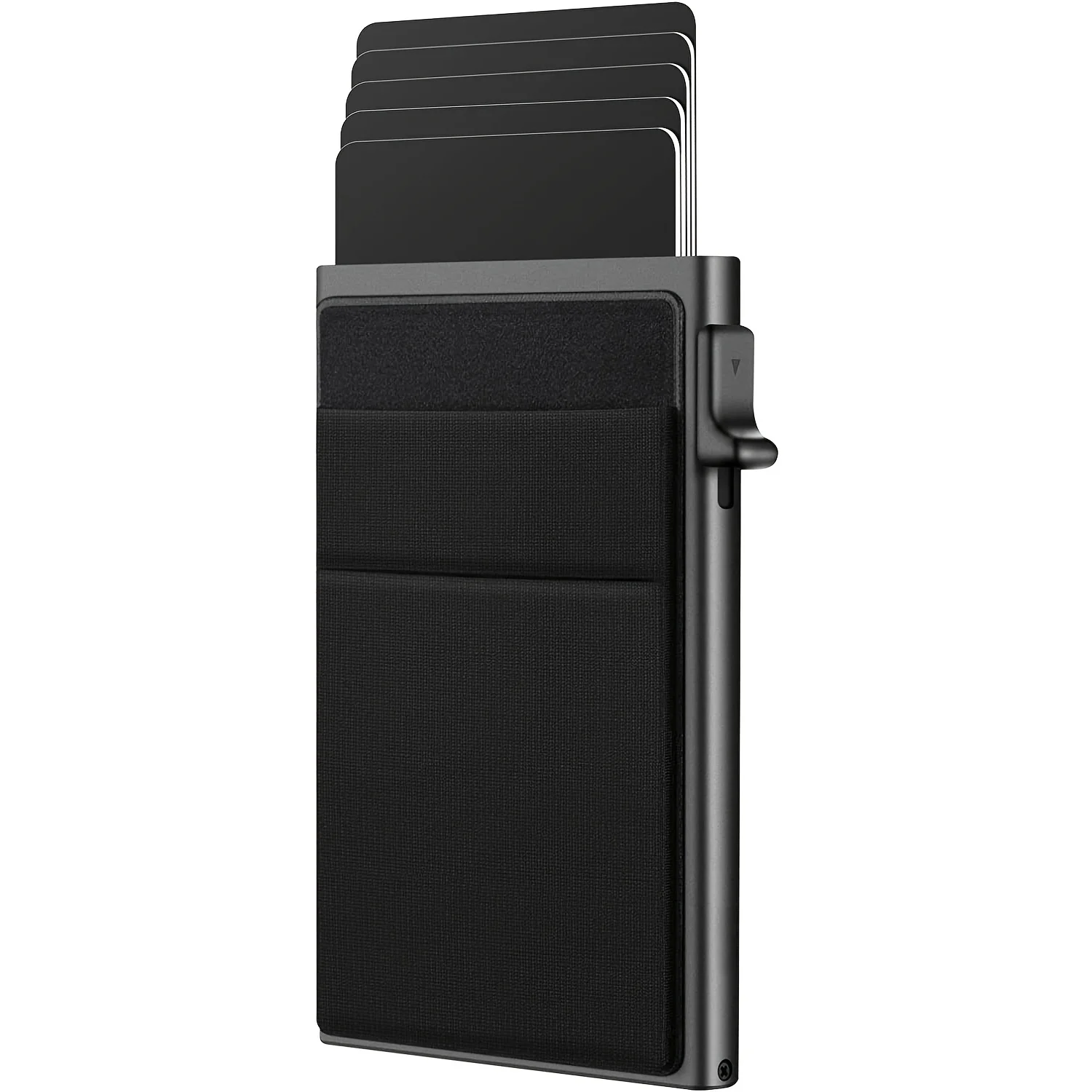 Stylish Slim Black Aluminum Alloy RFID-Blocking Wallet for Men - Ultra Thin Design for Maximum Security and Style