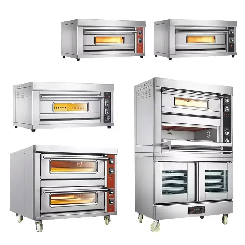 Commercial Industrial Bakery Electric and Gas Deck Pizza Bread 3 Layers 6 Tray Oven