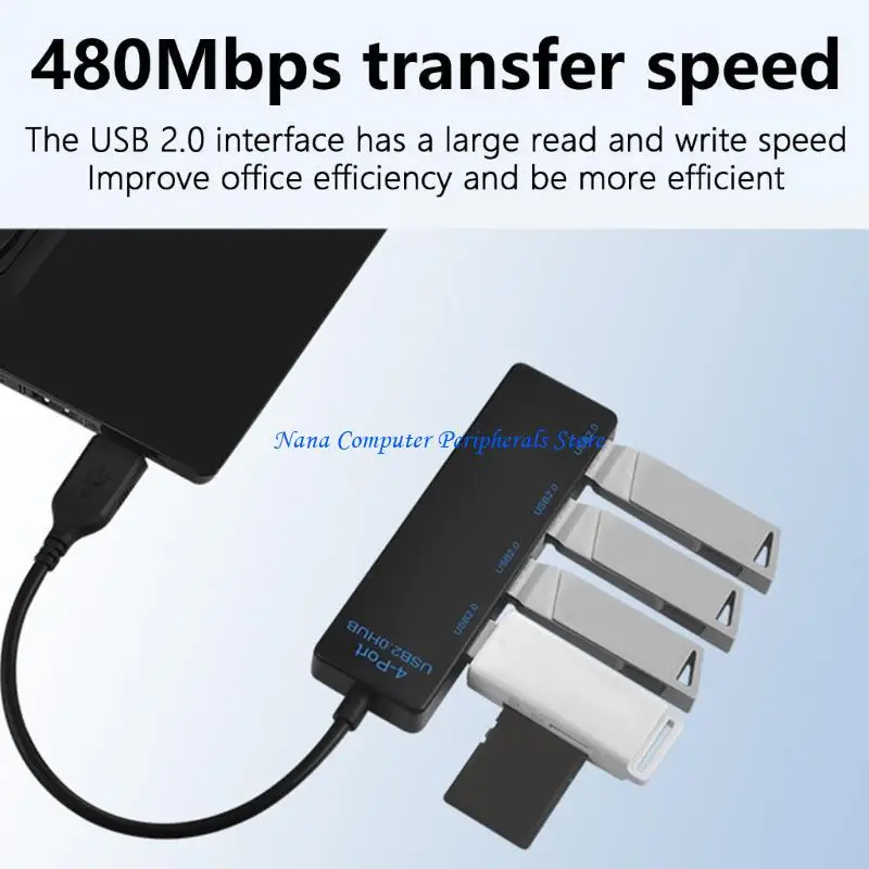 

F68C Multiports USB Hub 4Outputs Splitter USB Expander для беспрепятственного соединения периферийных устройств, таких как мышь