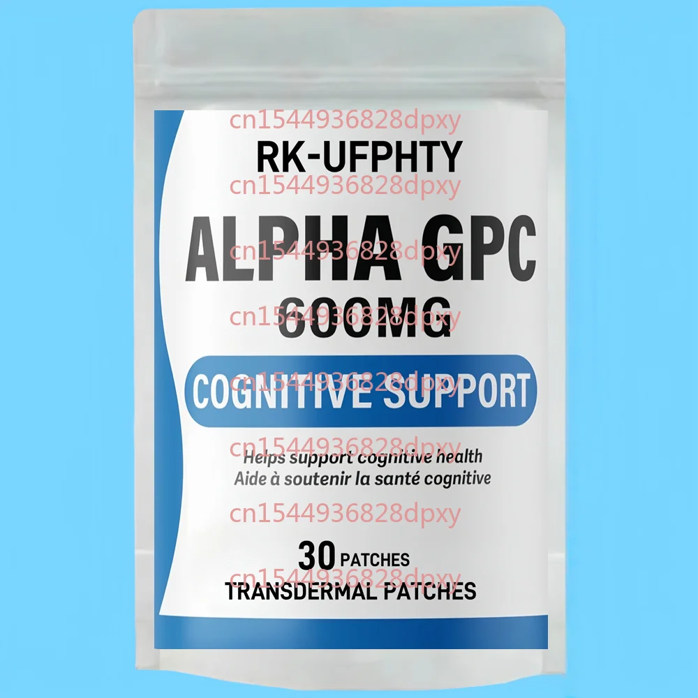 30 Parches Transdérmicos de Alfa GPC, Colina para el Cerebro, para Acetilcolina, Apoya la Salud Cognitiva y la Función Cerebral
