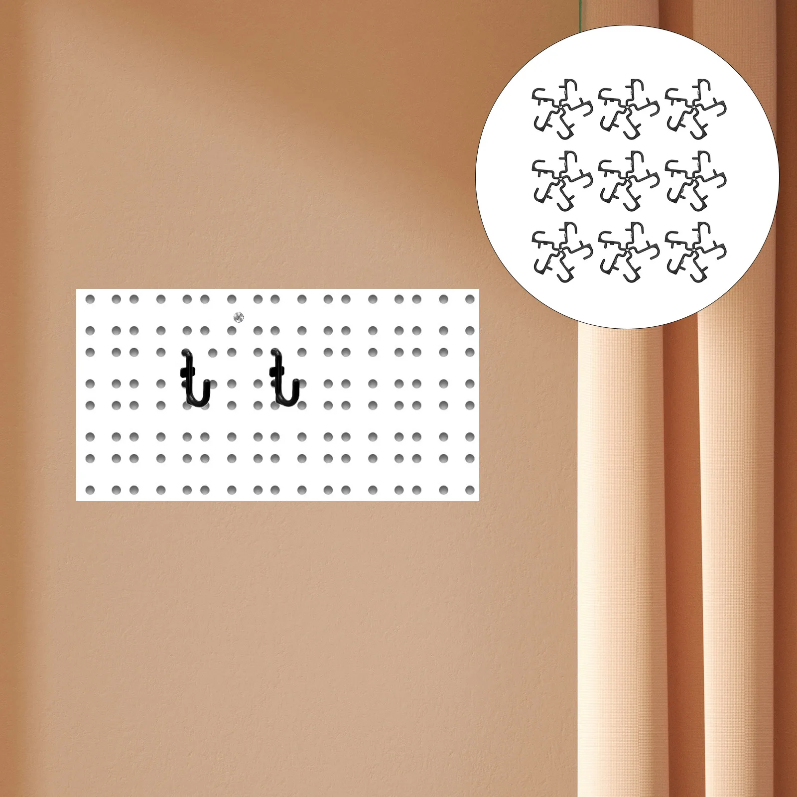 

100pcs Pegboard Hooks Black Heavy Duty Plastic Wall Mount Hanger For Garage Workshop Kitchen Storage Organizer Peg Board J Hooks