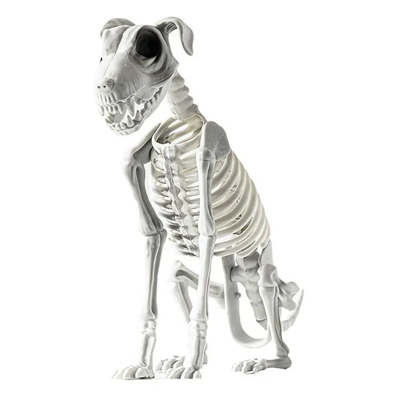 J1UL1N Halloween Sitting Dog Skeleton Scary Spooky Sitting Dog Skeleton With Sharp Teeth Halloween Herror Decoration