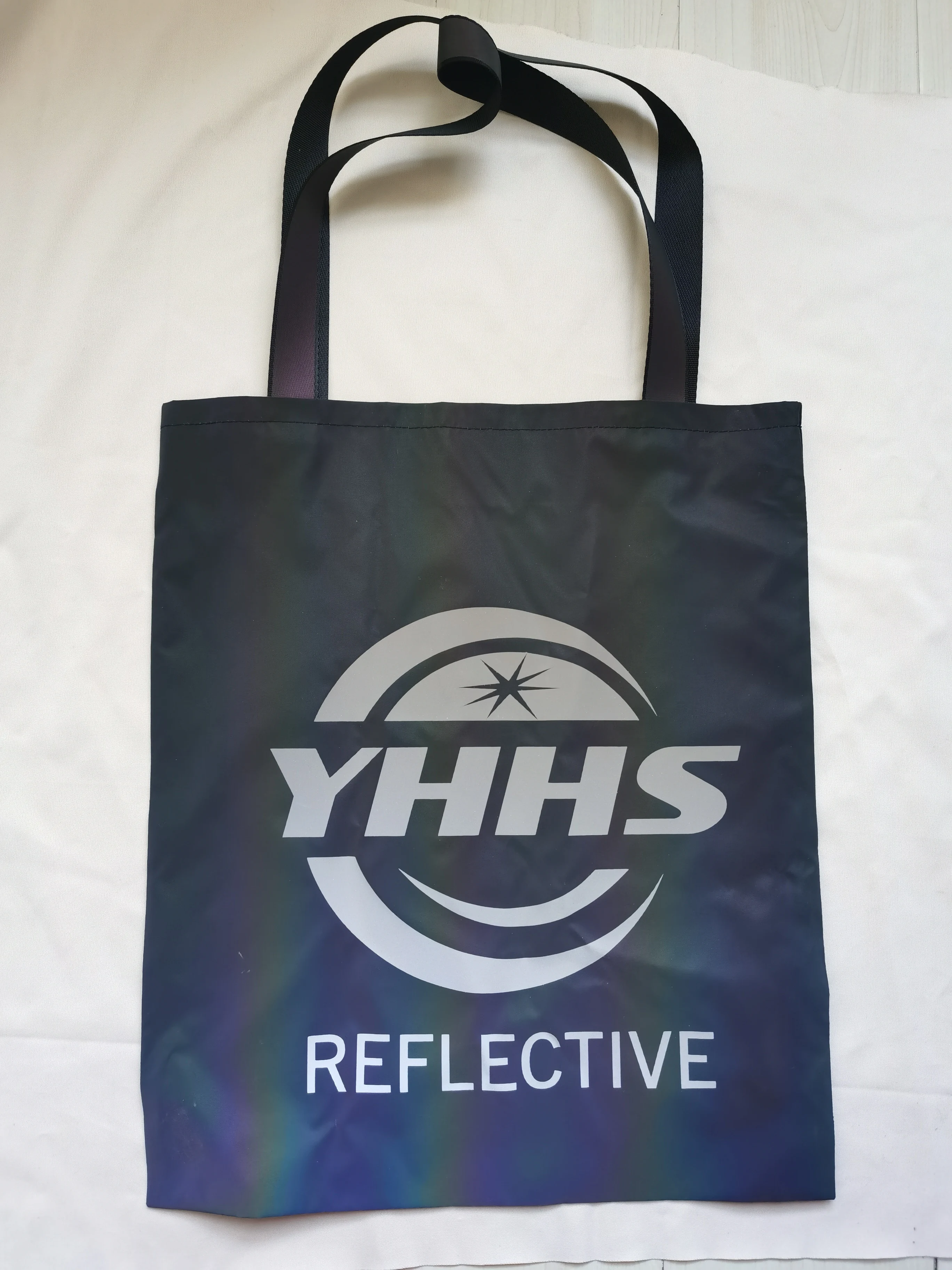 Rainbow Reflective Handbag Black YHHS Reflective Magic Gradient Color Bags Customer Company Logo