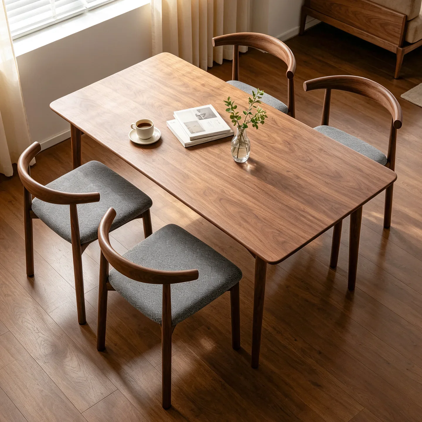 Antler Dining Chair Wood Grain Modern Minimalist Backrest Comfortable Restaurant Home Tea Chair Dinning Chair Lounge Chair