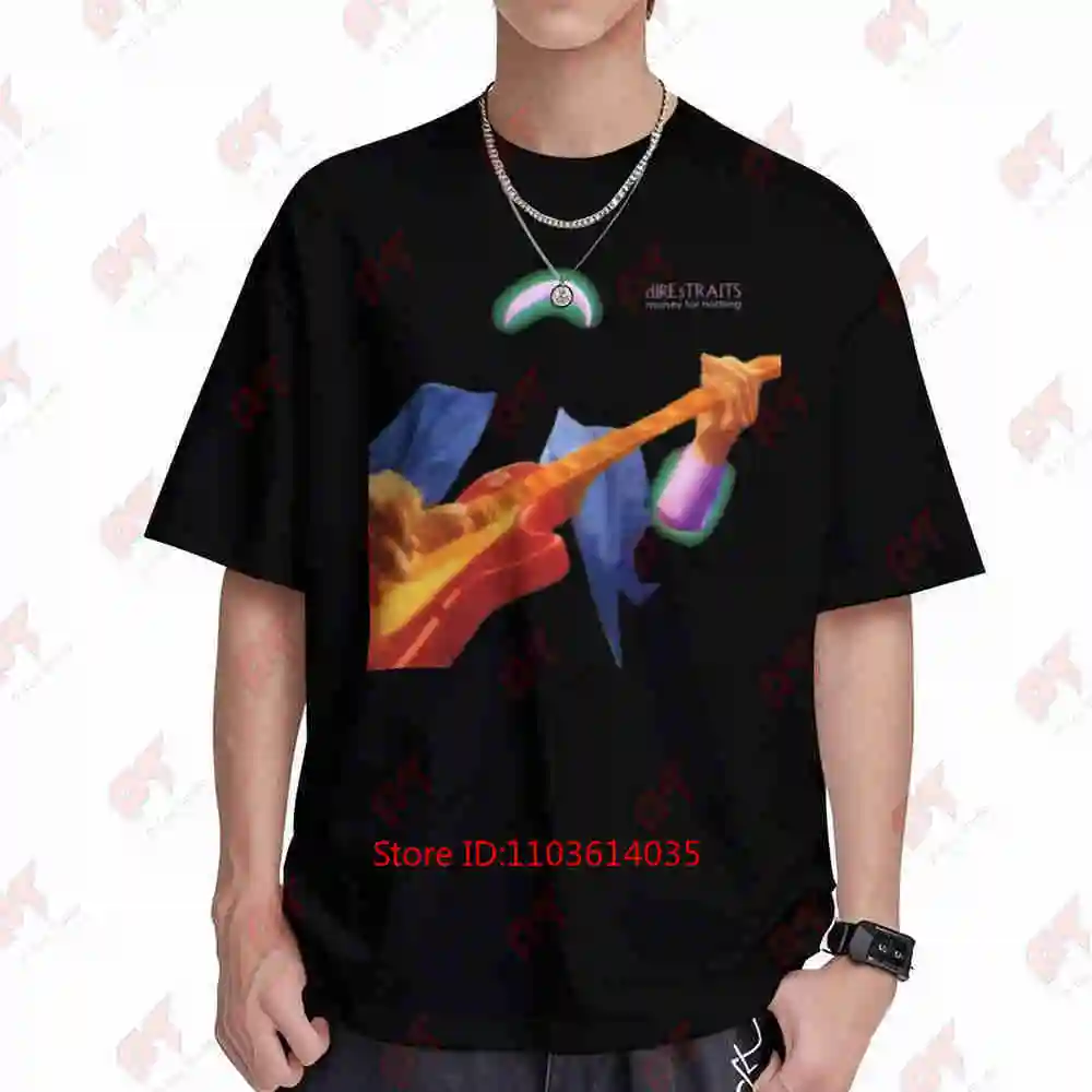 Dire Straits Money For Nothing Album Art Short Sleeve Tee 100% Cotton T-Shirt