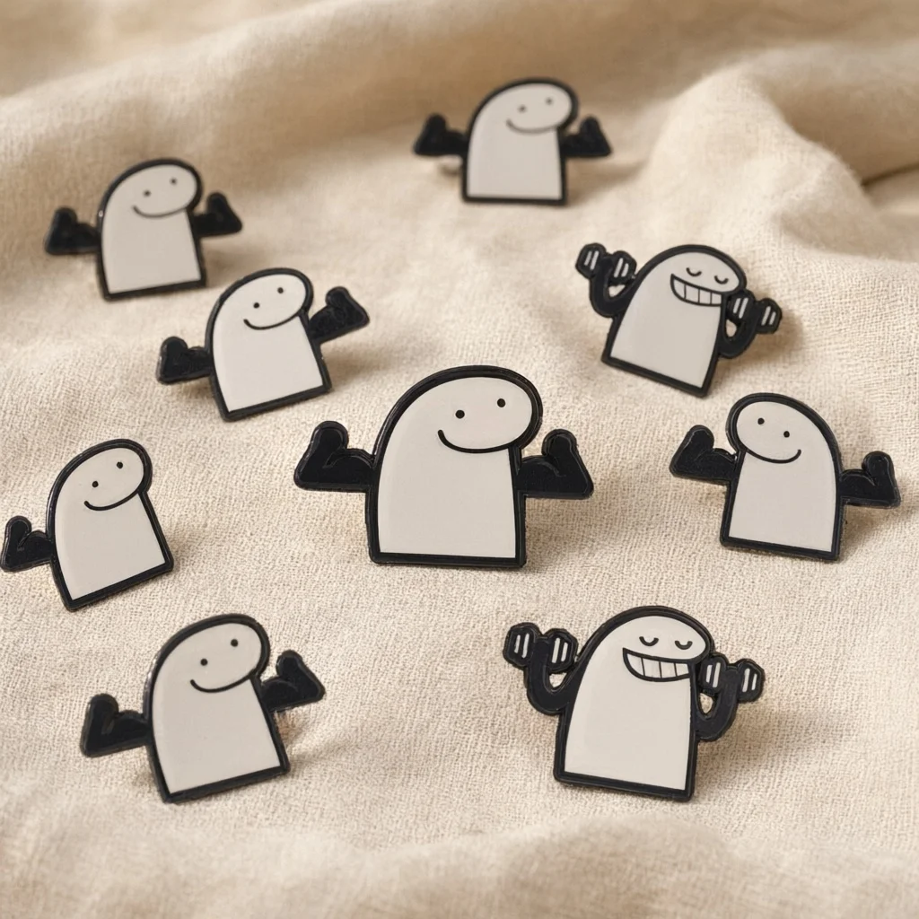 Cute Buff Doodle Enamel Pins, Fitness Weightlifting Cartoon Brooch, Funny Gym Meme Badge for Backpack Clothing Lapel Pin Gift