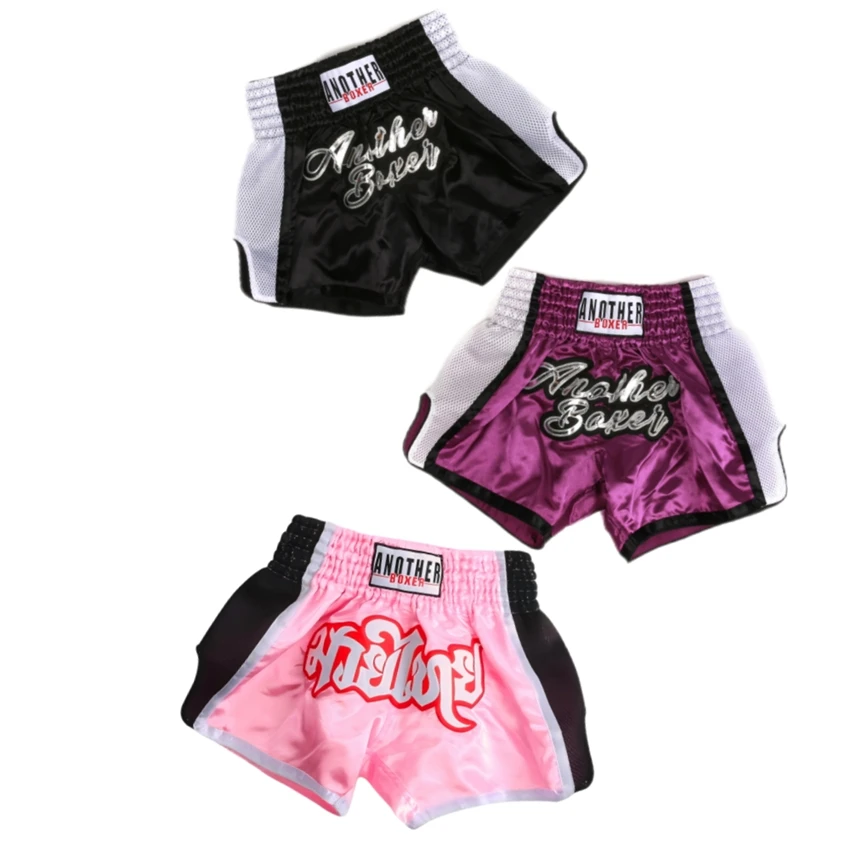 Muay Thai Shorts für Herren, Damen und Kinder, Boxtraining, Kickboxen, Bestickte Gym-Hosen, Kampfsport, Grappling-Training, MMA-Bekleidung – Detail 5