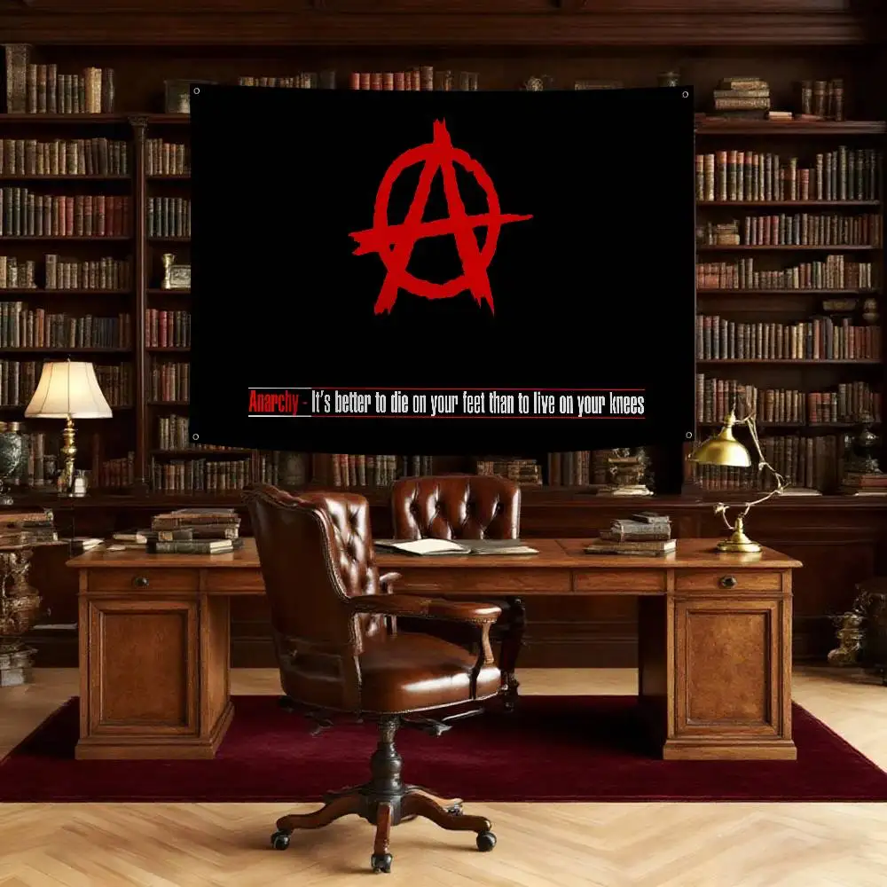 A-Anarchy Logo Flag Banners Four Hole Flag Polyester Outdoor Decor Room Aesthetic