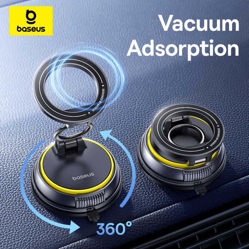 Baseus Magnetic Car Phone Holder Vacuum Suction Cup Stand 360° Rotation Replicate Holder For iPhone Car/Gym/Driving Phone Holder