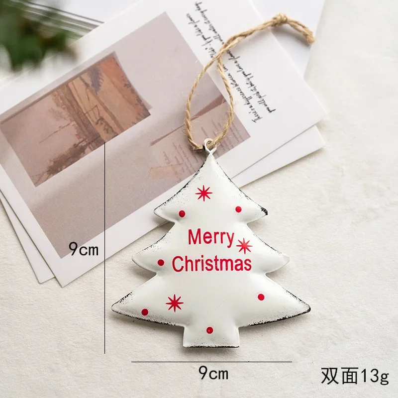 Iron Christmas Tree Decorations Hanging Pendants Santa Claus Vintage Ornaments XMAS Home New Year Xmas Home Party Supplies