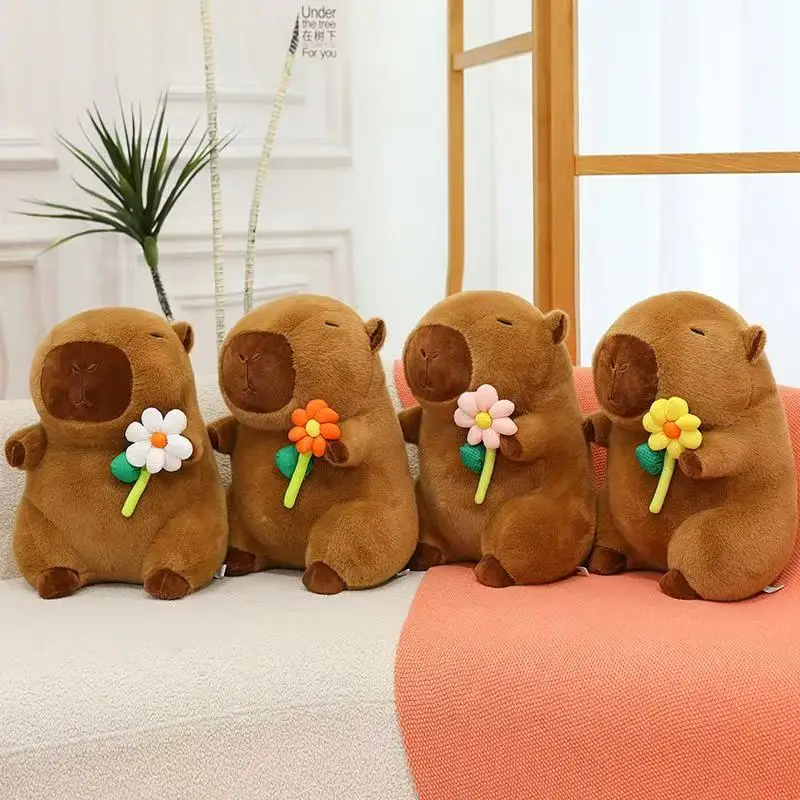 Cute Capybara Plush Toy Stuffed Animals Capibara with Turtle Backpack Kapibala Soft Doll Kids Toys Birthday Christmas Gift