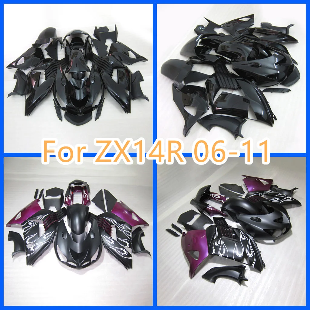 Customize ZXMT Fairings Kit for Ninja ZX-14R 2006-2011 ZX14R 06 07 08 09 10 11 ZX 14R Black ABS Plastic Motorcycle