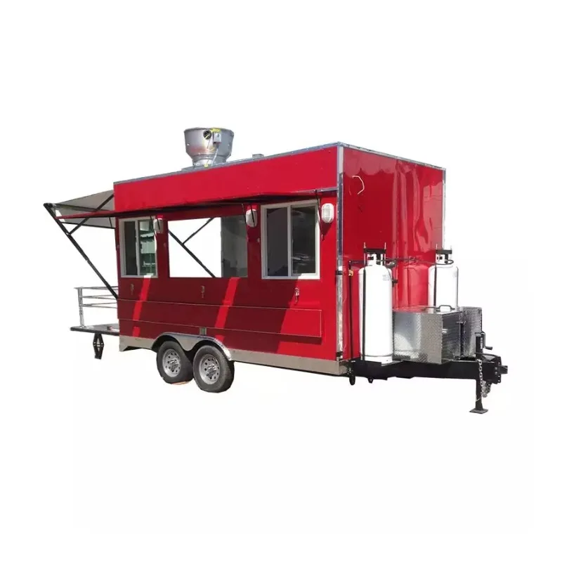 Fast Food Van Mobile Catering Trailer With Efficient Cooking Equipment For Burger Pizza Street Food Business Customized