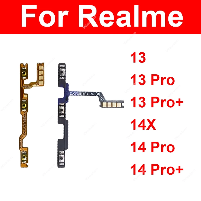 

Для Realme 13 Pro 14 Pro Plus 14X 13Pro 14Pro 5G Вкл. ВЫКЛ. Кнопка регулировки громкости, клавиши, детали гибкого кабеля