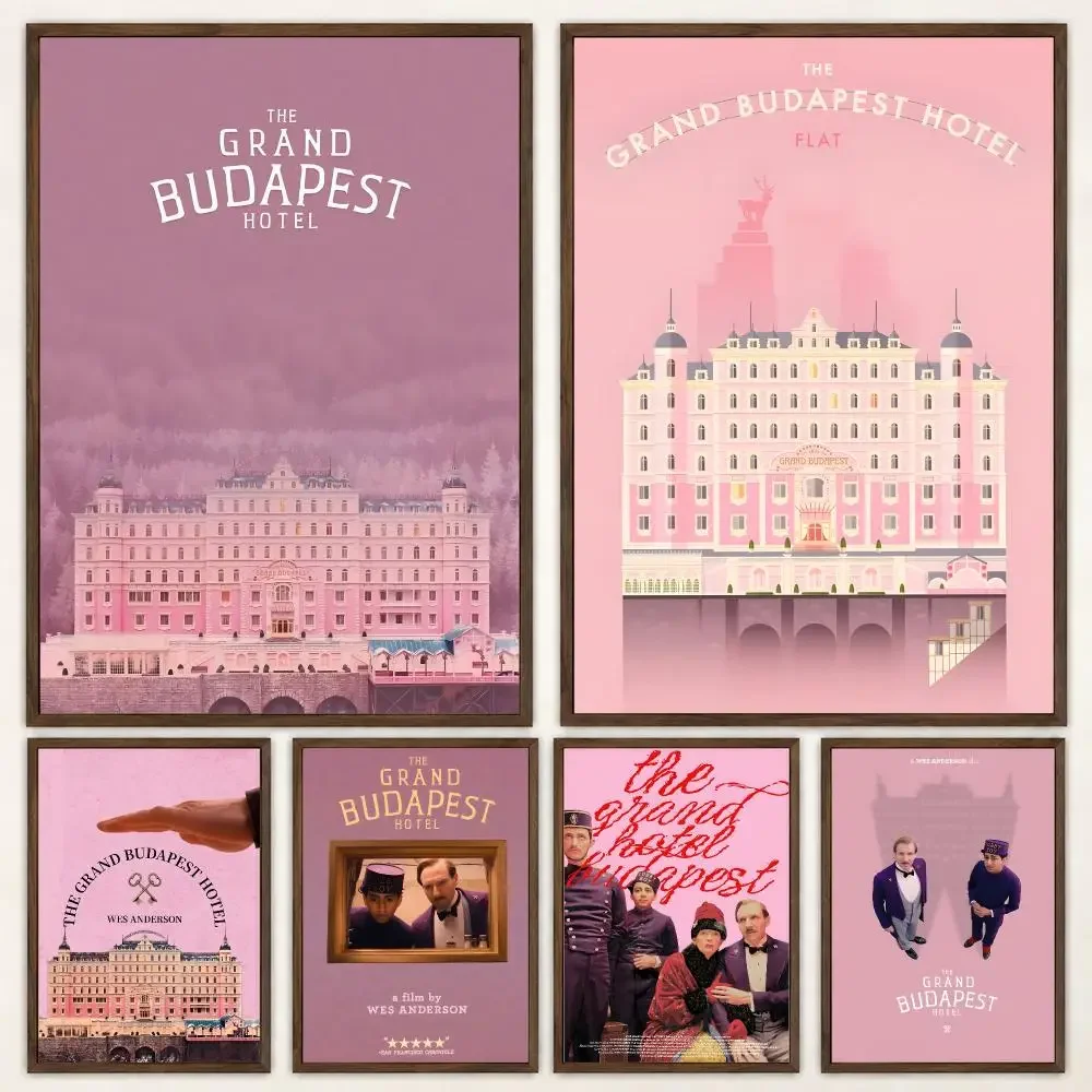 Stylish Comedy Drama Movie The Grand Budapest Hotel Poster Self‑Adhesive Waterproof Poster Sticker Wall Art Home Decor