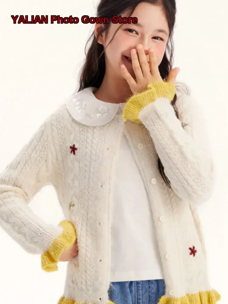 Girls Cardigan Fall Fashionable Jacket for Older Kids