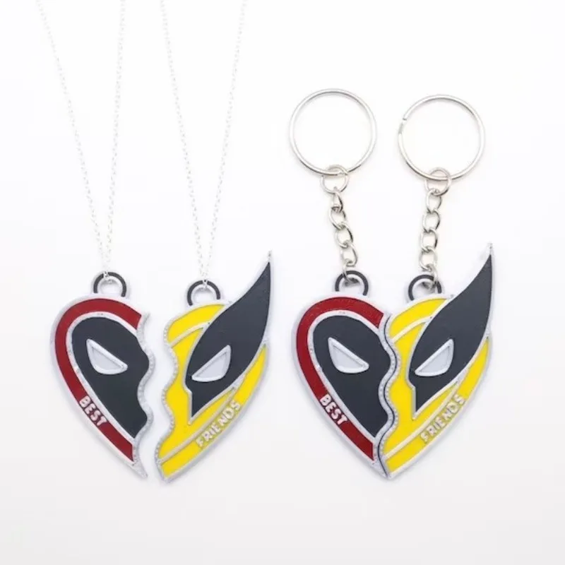 Film Deadpool Superheld Beste Vriend Cosplay Paar Ketting Unisex Ketting Hart Hanger Sieraden Klassiekers Accessoire Rekwisieten Geschenken