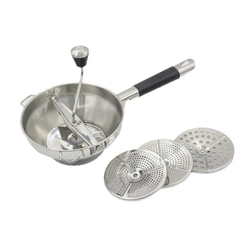 Stainless Steel Wire Handle Hand Crank Jam Masher Manual Vegetable Stirrer Puree Mixing Stick