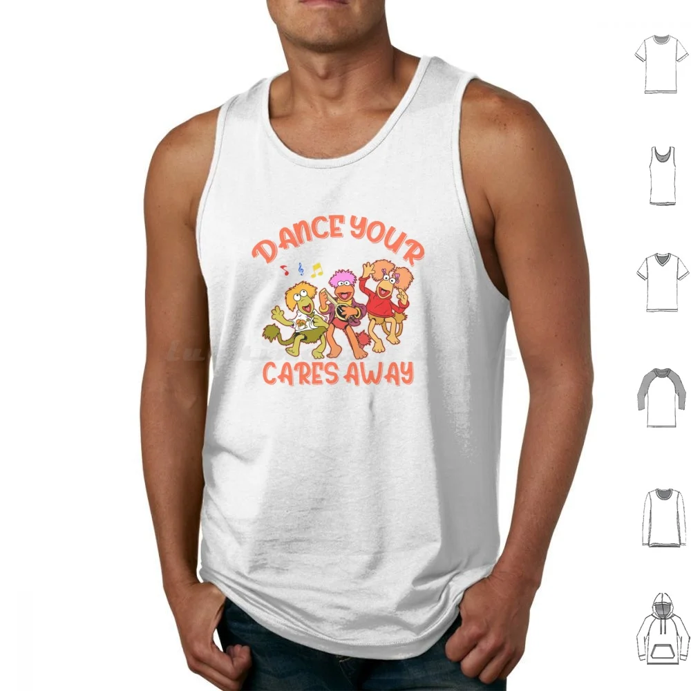 Fraggle Rock Tank Tops Print Cotton Fraggle Boober Wembley Gobo Mockey Dance Your Cares Away Doozer 80s Tv Show Retro Music