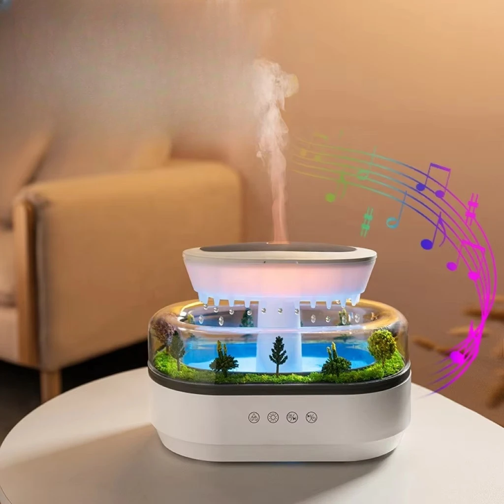 Wholesale Raindrop Aroma Diffuser with Music and LED Light Ultrasonic Essential Oil Humidifier