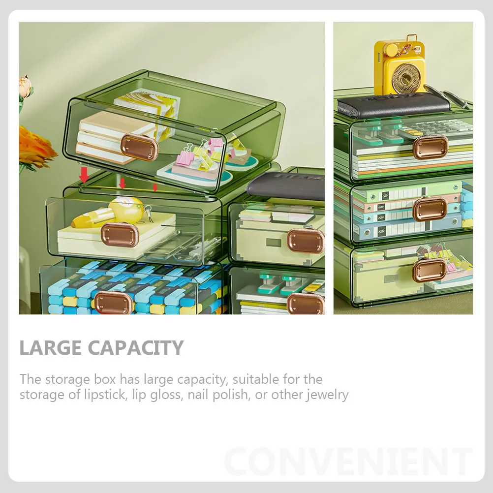 

Large Capacity Multifunctional Storage Box Transparent Plastic Drawer Organizer for Sundries and Makeup