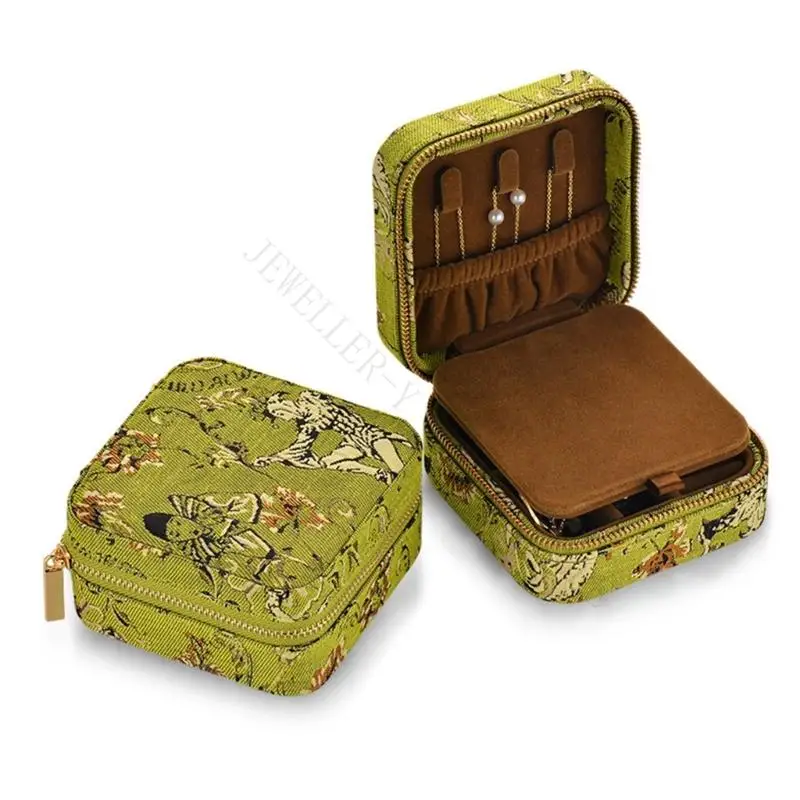 R7UF Feeling Jewelry Travel Case Small Necklace Storage Bag Fabric Jewelry