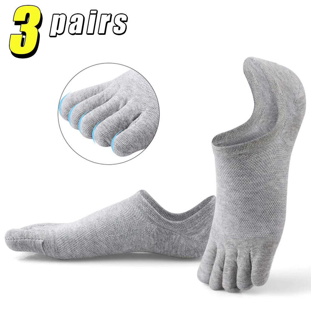 3 أزواج الرجال خمسة أصابع جوارب رياضية لينة دائم تنفس خمسة تو الجوارب منفصلة تو غير مرئية المنخفضة قطع الجوارب الصيف