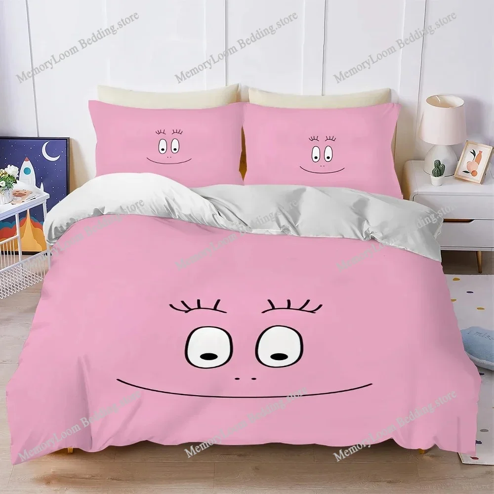 Cartoon B-Barbapapa Cute Duvet Cover Set Home Style Bedding Soft Laundry Cotton Bed Four Seasons Student Dormitory Luxury Gift