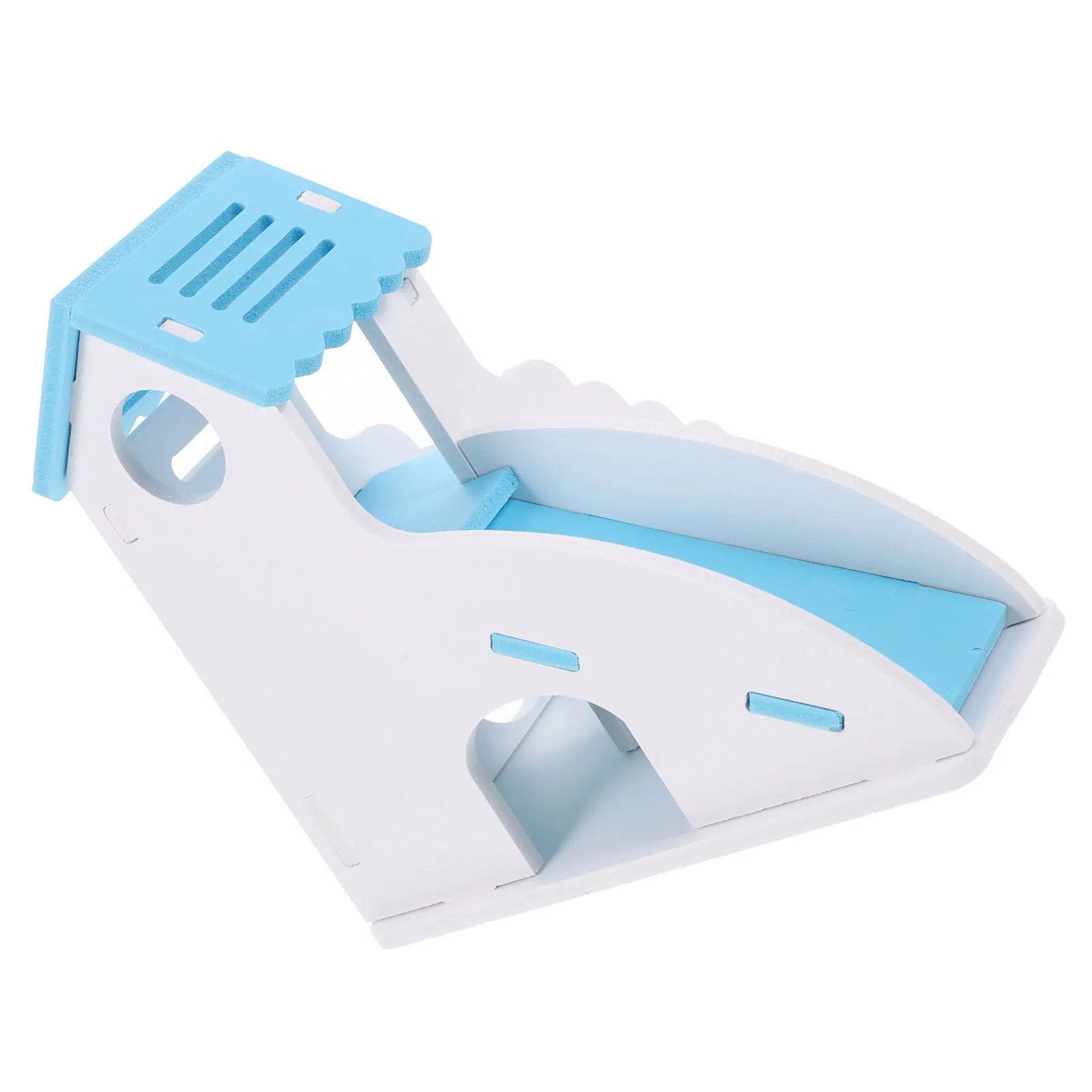 

Bright Colored Hamster Villa Hideaway House with Climbing Ladder Slide and Swinging Platform Cozy Shelter for Pet Nesting