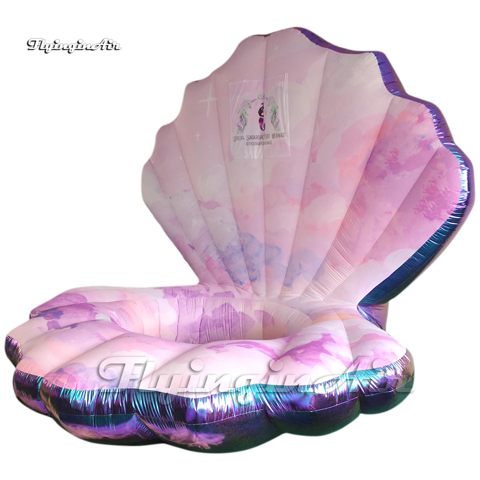 Shiny Large Inflatable Clam Mussel Model Air Blow Up Scallop Shell For Party And Wedding Decoration