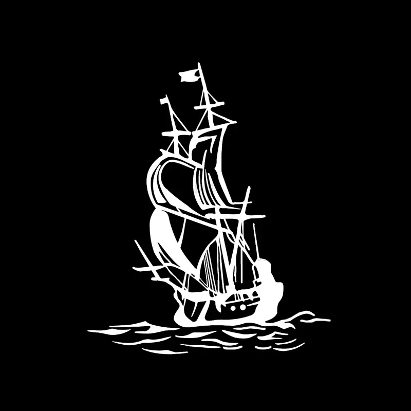 Jpct Interesting pirate ship Marine sailor decorative decal for mountain bikes, trunk waterproof vinyl sticker, 13.5 * 16.2CM