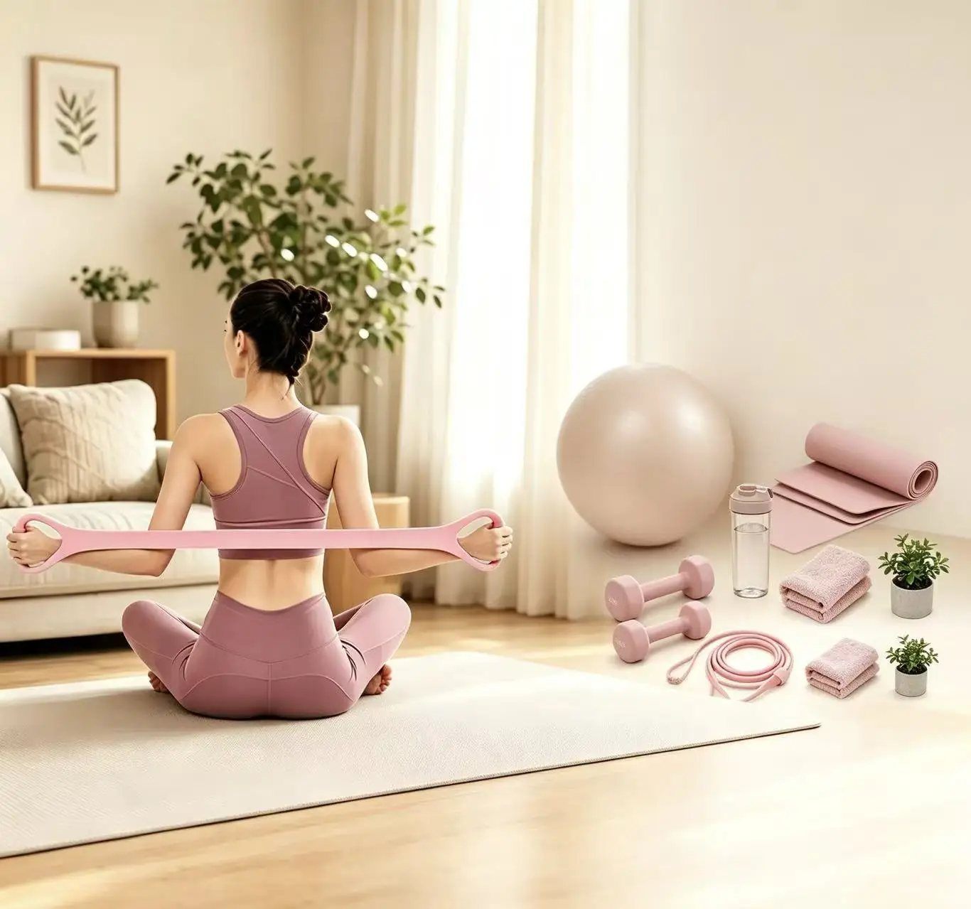 Y‑Shape Yoga Resistance Band, Shoulder‑Opening Stretch Strap, Home Fitness Training Exercise Band